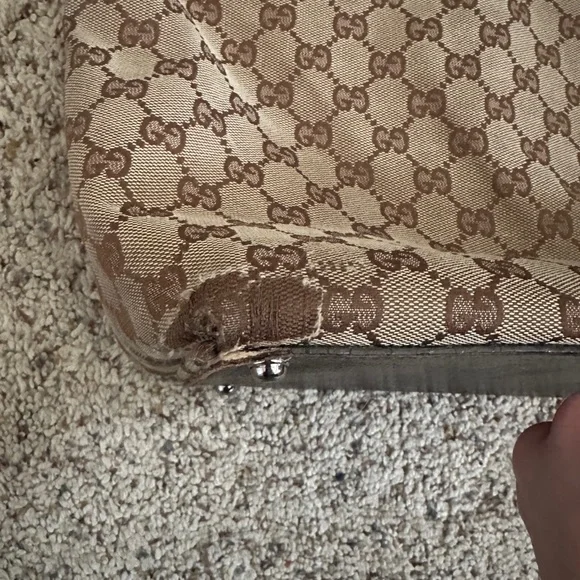 Vintage Gucci Beige and Brown GG Canvas Tote As Is - Picture 3 of 13